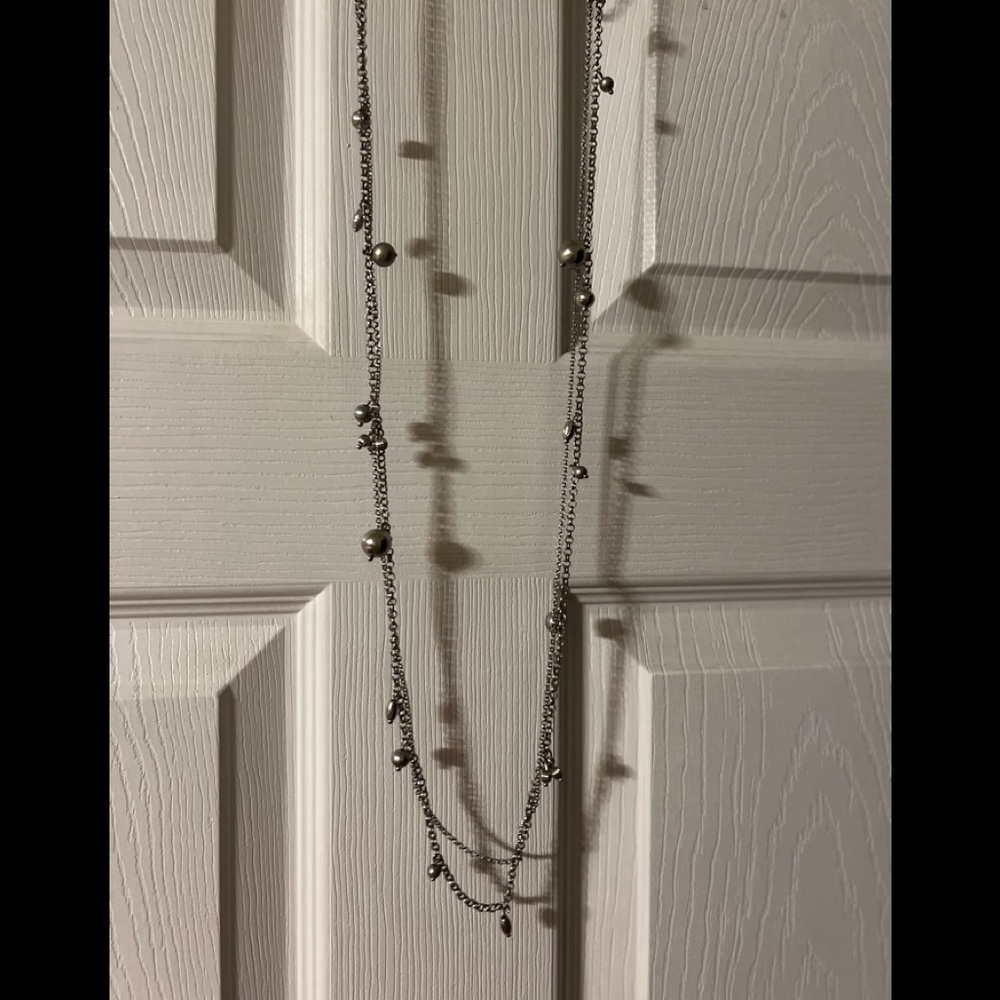 Lia Sophia silver long necklace